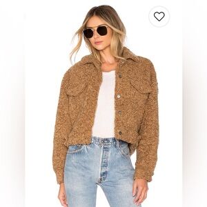 Revolve Capulet Aiden Trucker Jacket In Camel Size Large NWOT Sherpa